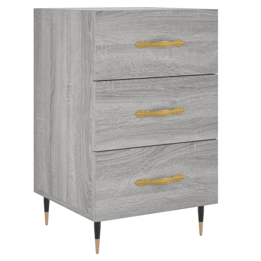 Table de chevet sonoma gris 40x40x66 cm bois d'ingénierie - 2