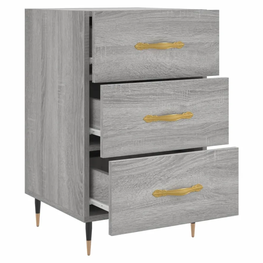 Table de chevet sonoma gris 40x40x66 cm bois d'ingénierie - 7