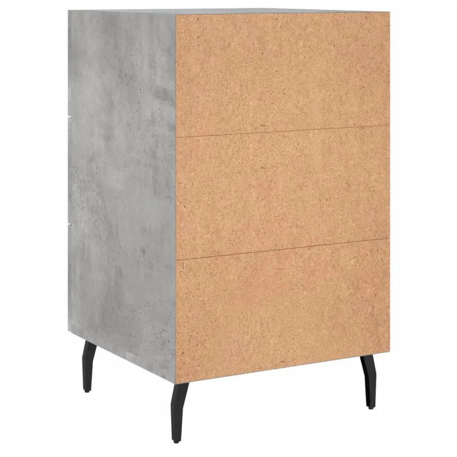 Table de chevet gris béton 40x40x66 cm bois d'ingénierie - 8