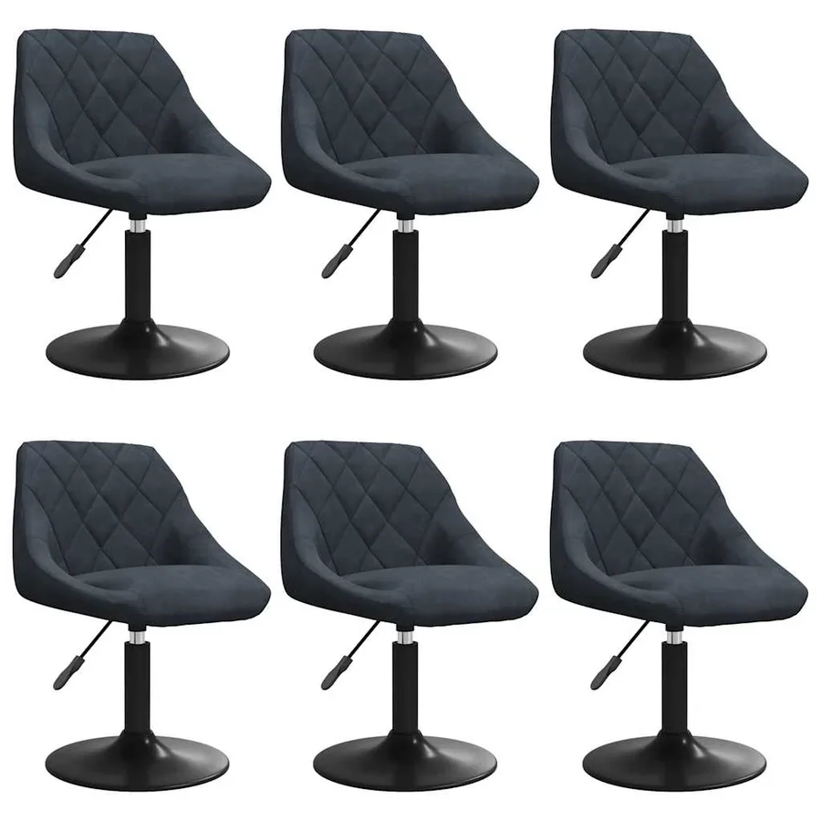 Chaises pivotantes à manger lot de 6 gris foncé velours - 2