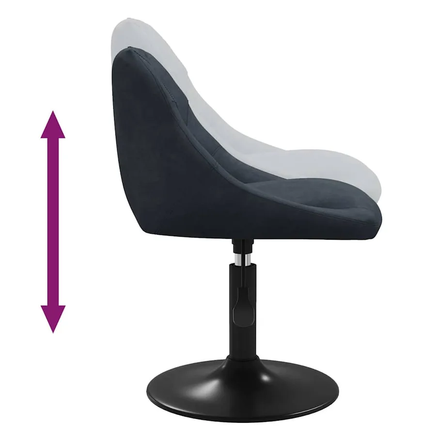 Chaises pivotantes à manger lot de 6 gris foncé velours - 7