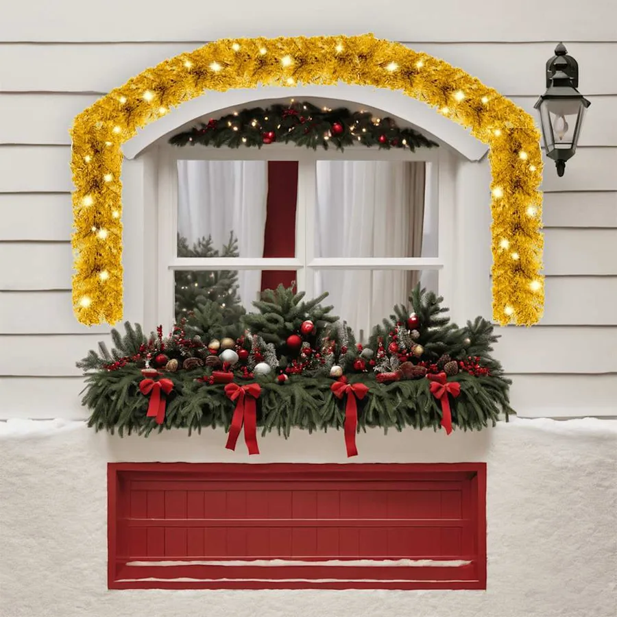 Guirlande de Noël avec lumières LED 10 m Doré - 2
