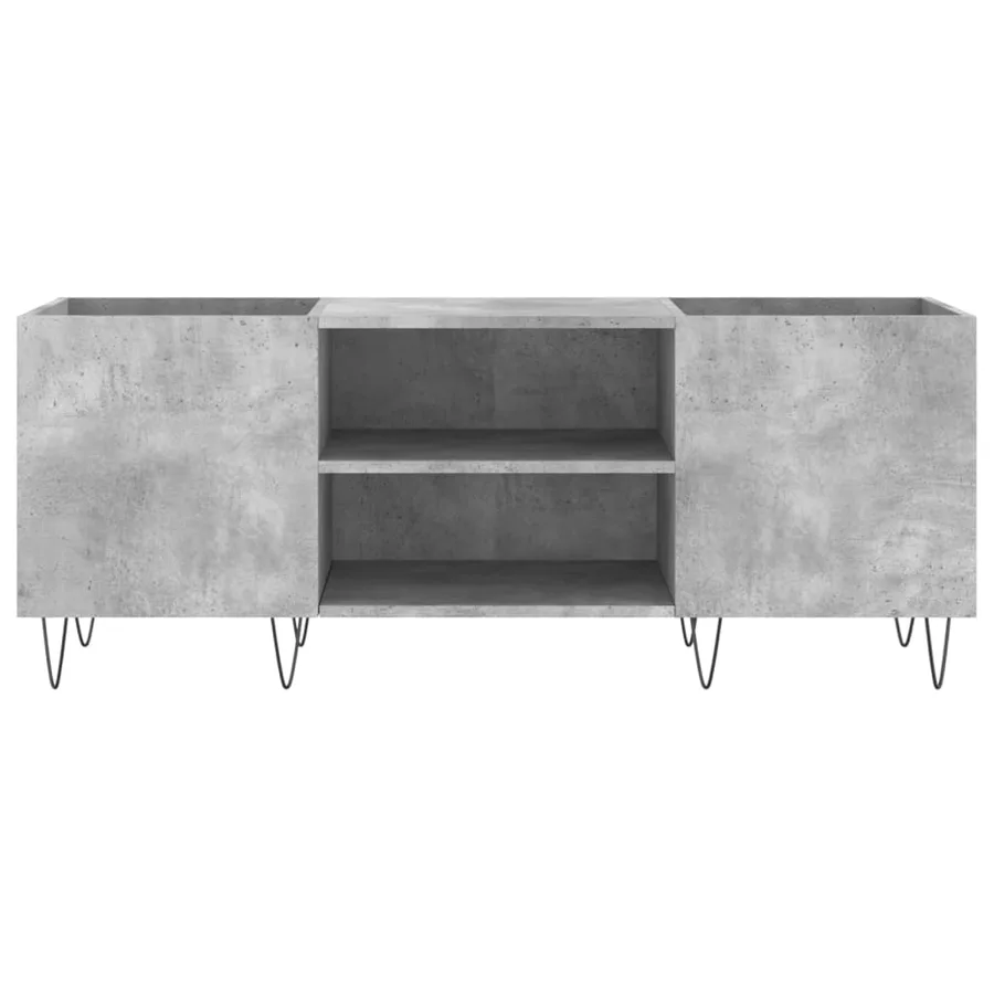 Armoire à disques gris béton 121x38x48 cm bois d'ingénierie - 4