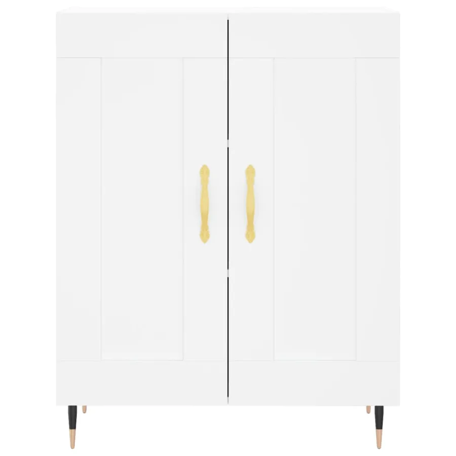Buffet haut Blanc 69,5x34x180 cm Bois d'ingénierie - 7