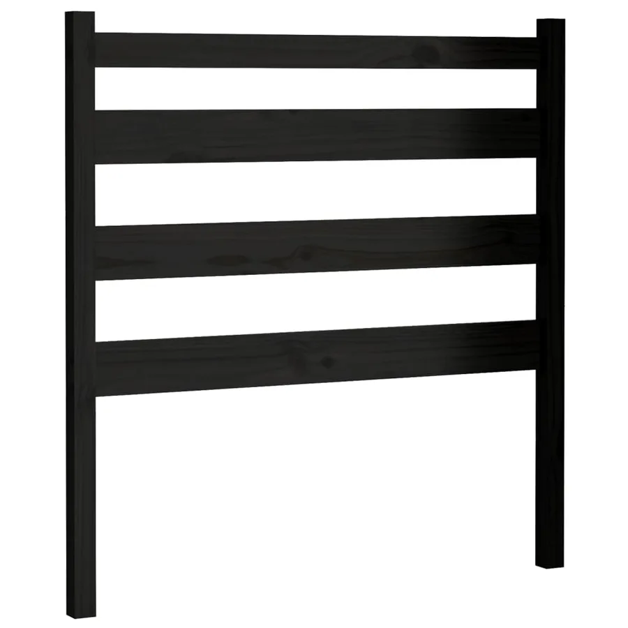 Tête de lit Noir 81x4x100 cm Bois massif de pin - 2