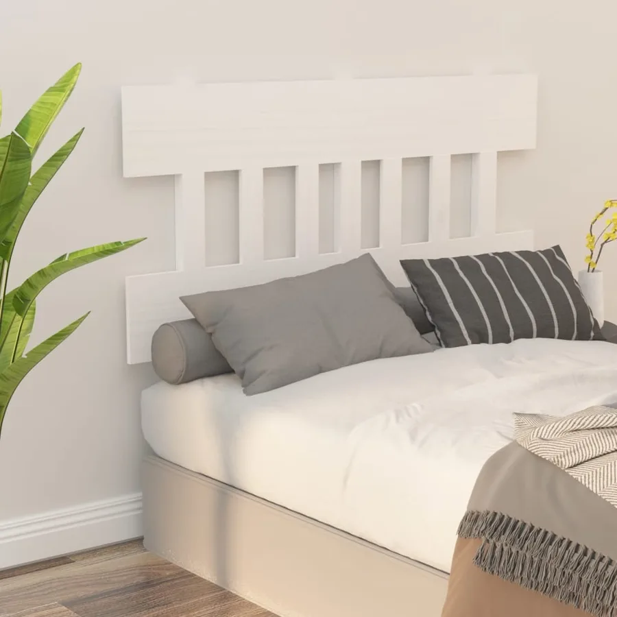 Tête de lit Blanc 203,5x3x81 cm Bois massif de pin - 5