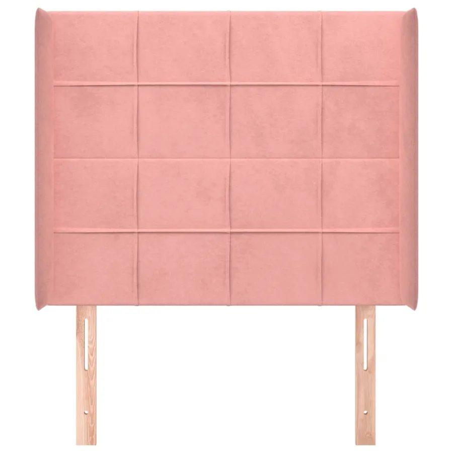 Tête de lit avec oreilles Rose 103x16x118/128 cm Velours - 3