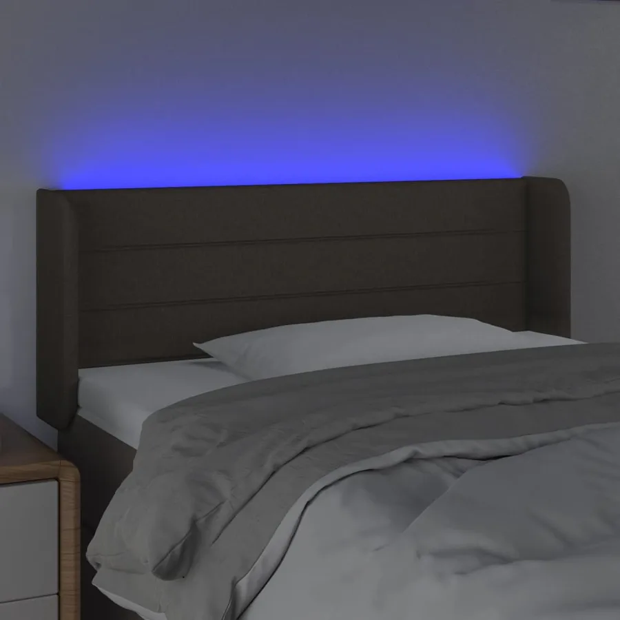 Tête de lit à LED Taupe 103x16x78/88 cm Tissu - 4