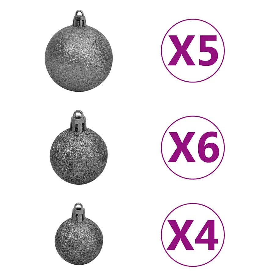 Arbre de Noël artificiel pré-éclairé et boules 65 cm vert - 7