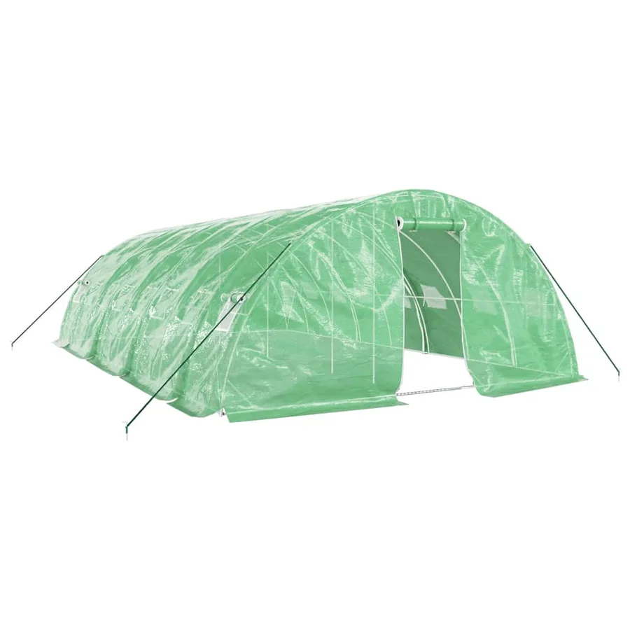Serre avec cadre en acier vert 40 m² 8x5x2,3 m - 2