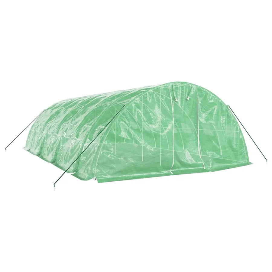 Serre avec cadre en acier vert 40 m² 8x5x2,3 m - 3
