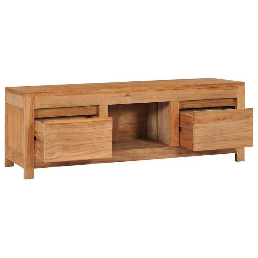 Meuble TV 100x30x35 cm bois de teck massif - 5