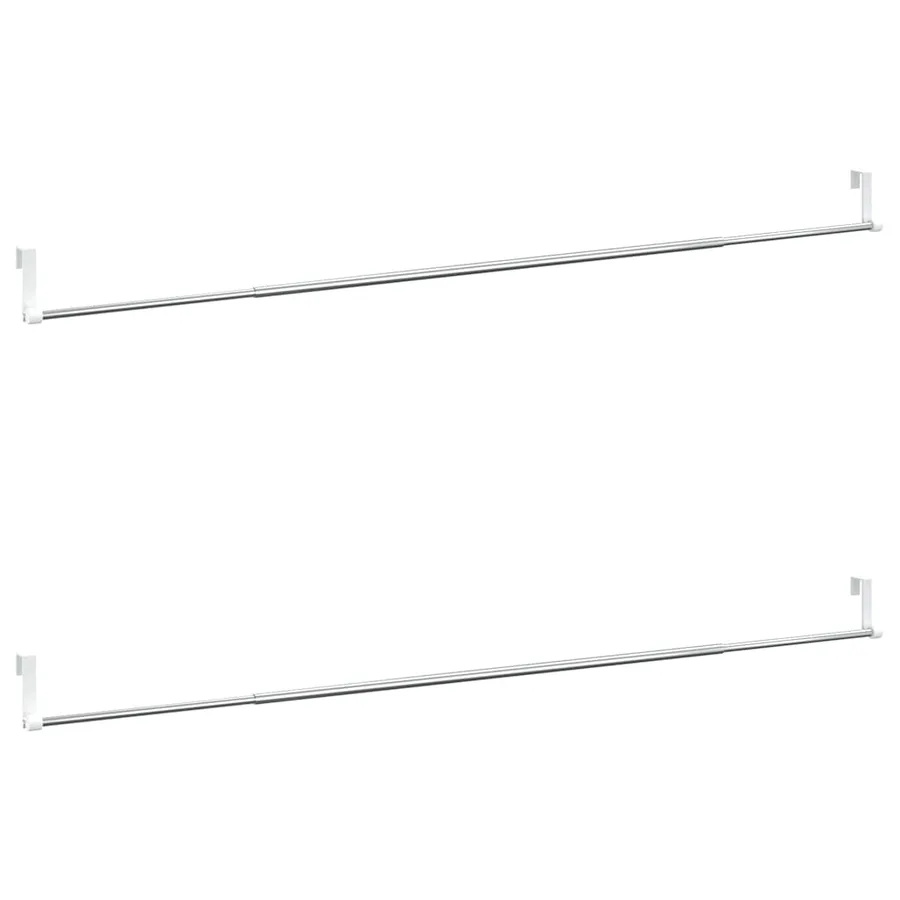 Tringles à rideau 2 pcs blanc et argenté 90-135 cm aluminium - 2