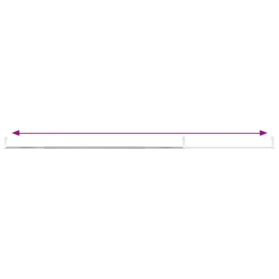 Tringles à rideau 2 pcs blanc et argenté 90-135 cm aluminium - 6