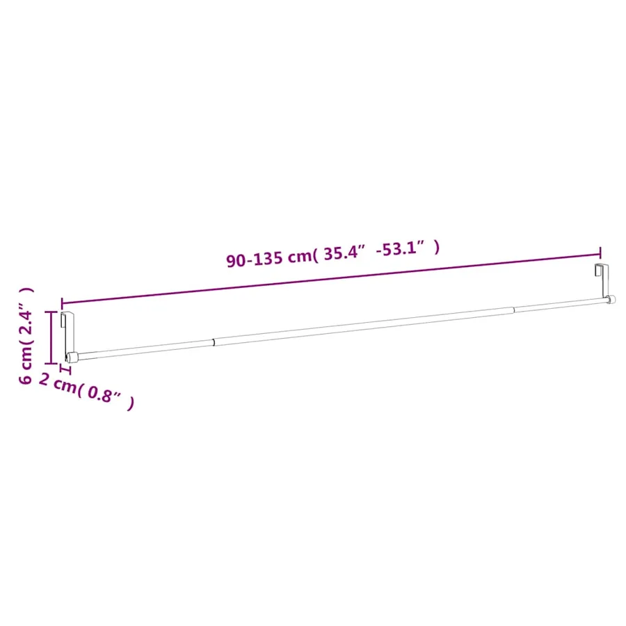 Tringles à rideau 2 pcs blanc et argenté 90-135 cm aluminium - 7