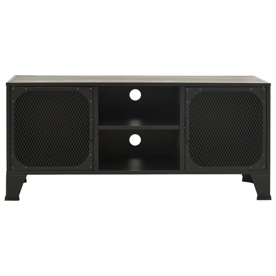 Meuble TV Gris 105x36x47 cm Métal et MDF - 3