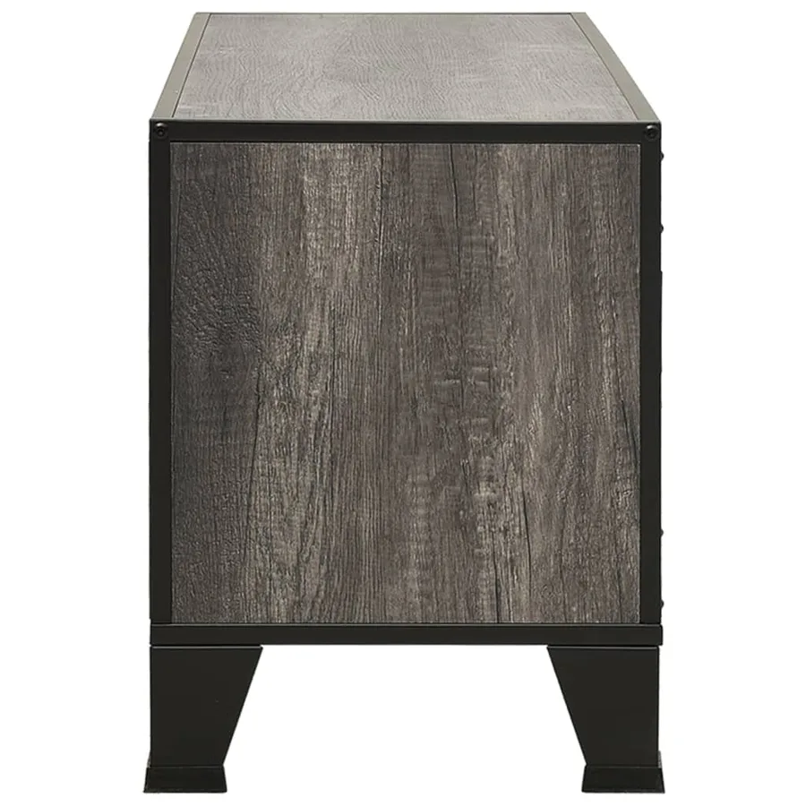 Meuble TV Gris 105x36x47 cm Métal et MDF - 4