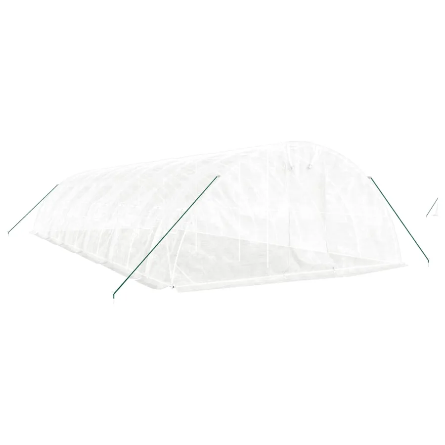 Serre avec cadre en acier blanc 60 m² 12x5x2,3 m - 3