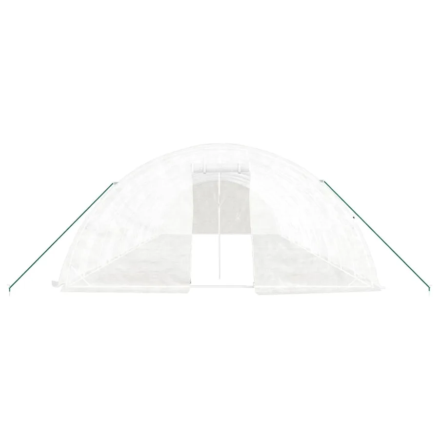 Serre avec cadre en acier blanc 60 m² 12x5x2,3 m - 4