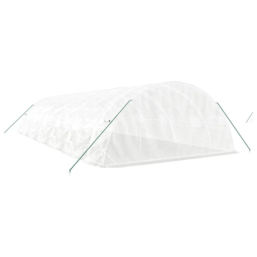 Serre avec cadre en acier blanc 60 m² 12x5x2,3 m - 6