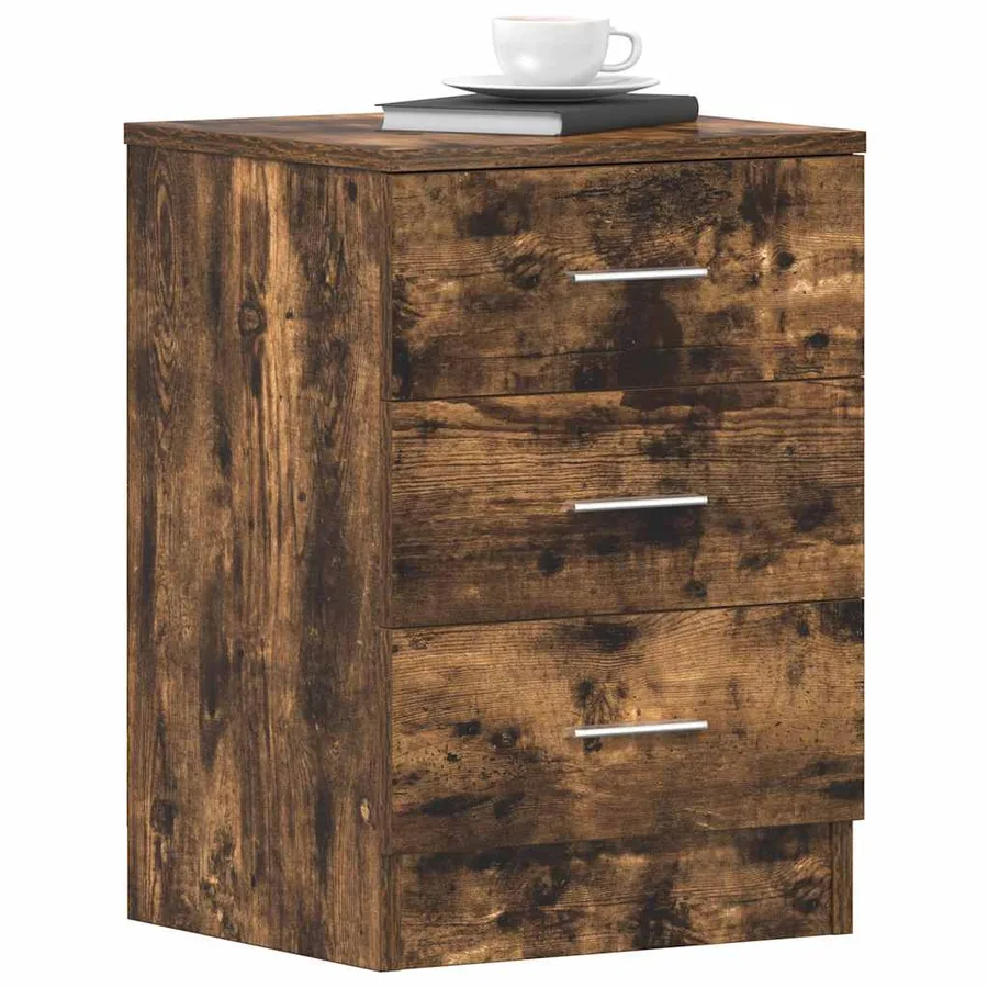 Table de chevet Chêne fumé 38x35x56 cm Bois d'ingénierie - 4