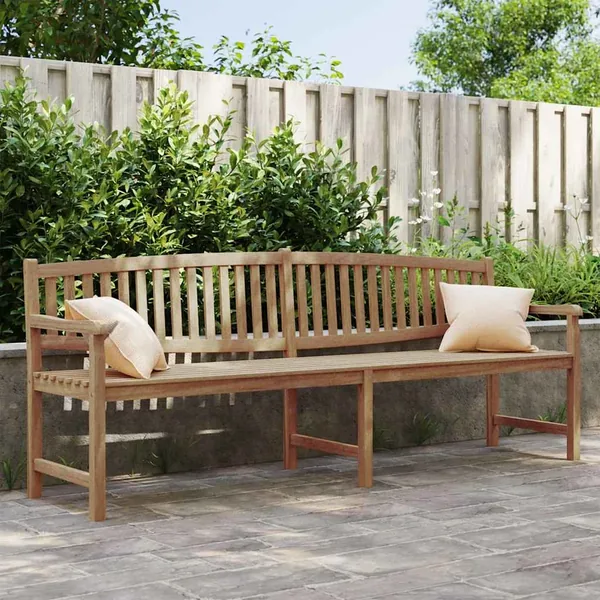 Banc de jardin 228x59,5x90 cm bois de teck solide