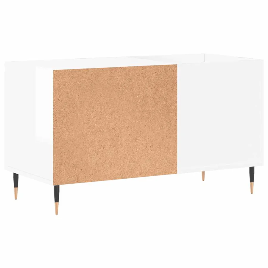 Armoire à disques blanc brillant 85x38x48 cm bois d'ingénierie - 6