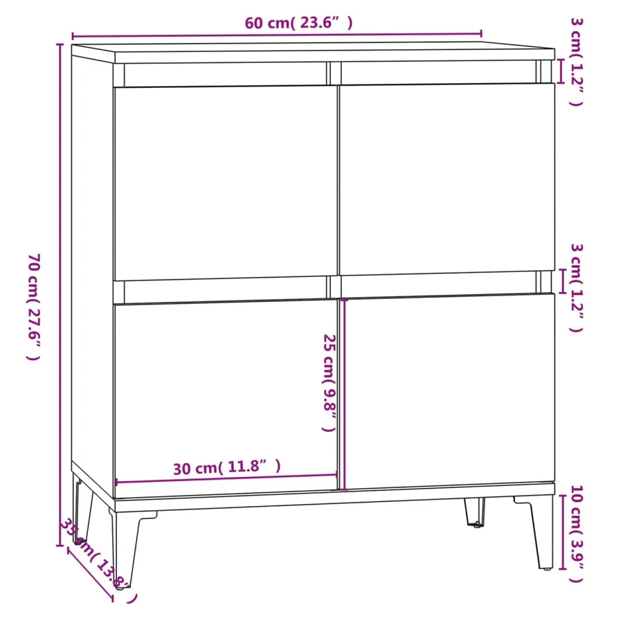 Buffet Gris béton 60x35x70 cm Bois d'ingénierie - 10