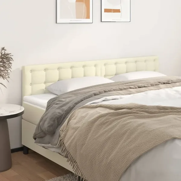 Têtes de lit Crème 200x5x78/88 cm Similicuir