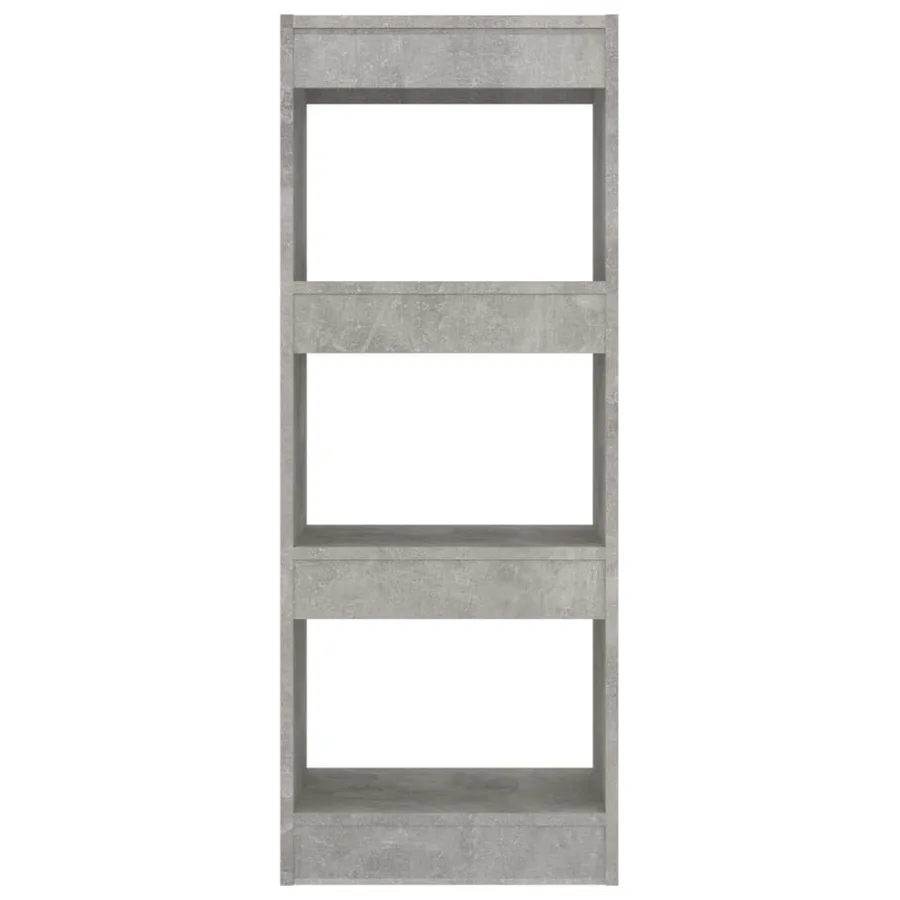 Bibliothèque/séparateur de pièce gris béton bois d'ingénierie - 5