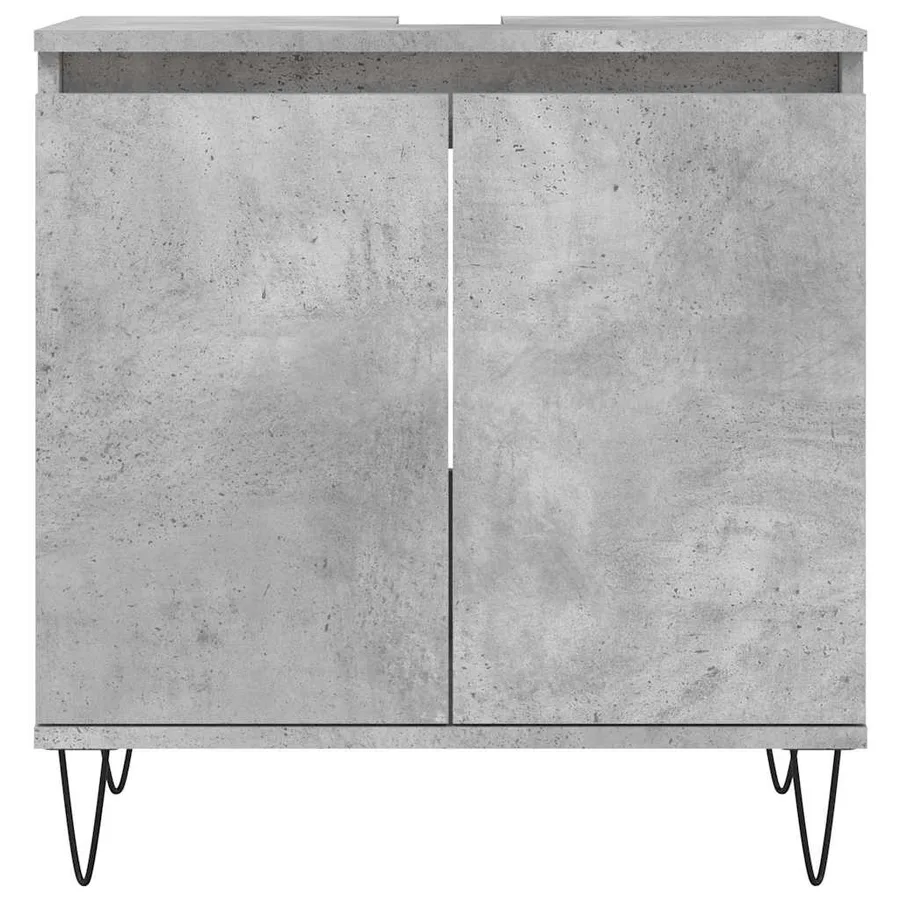 Armoire de bain gris béton 58x33x60 cm bois d'ingénierie - 4