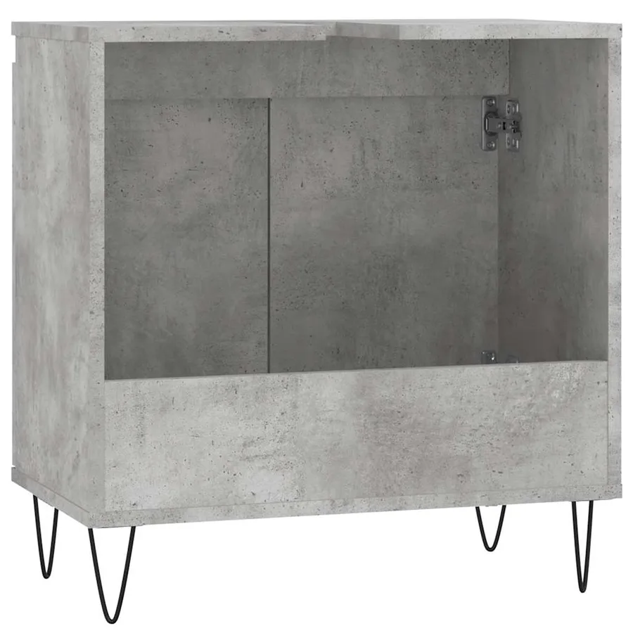 Armoire de bain gris béton 58x33x60 cm bois d'ingénierie - 7