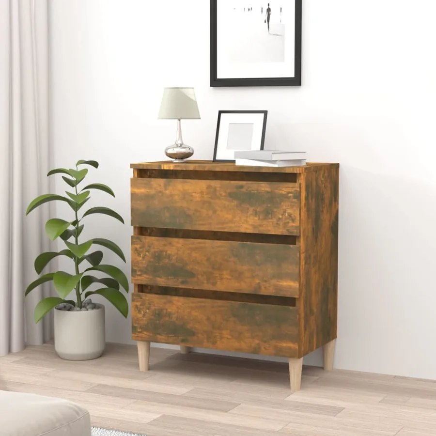 Buffet Chêne fumé 60x35x69 cm Bois d'ingénierie