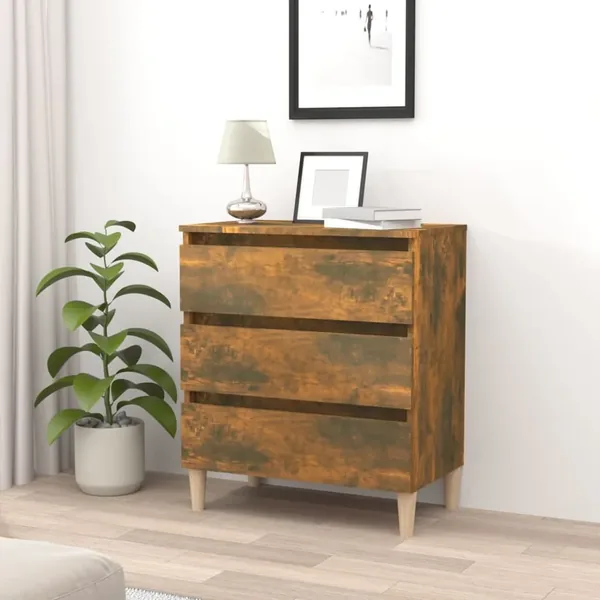 Buffet Chêne fumé 60x35x69 cm Bois d'ingénierie