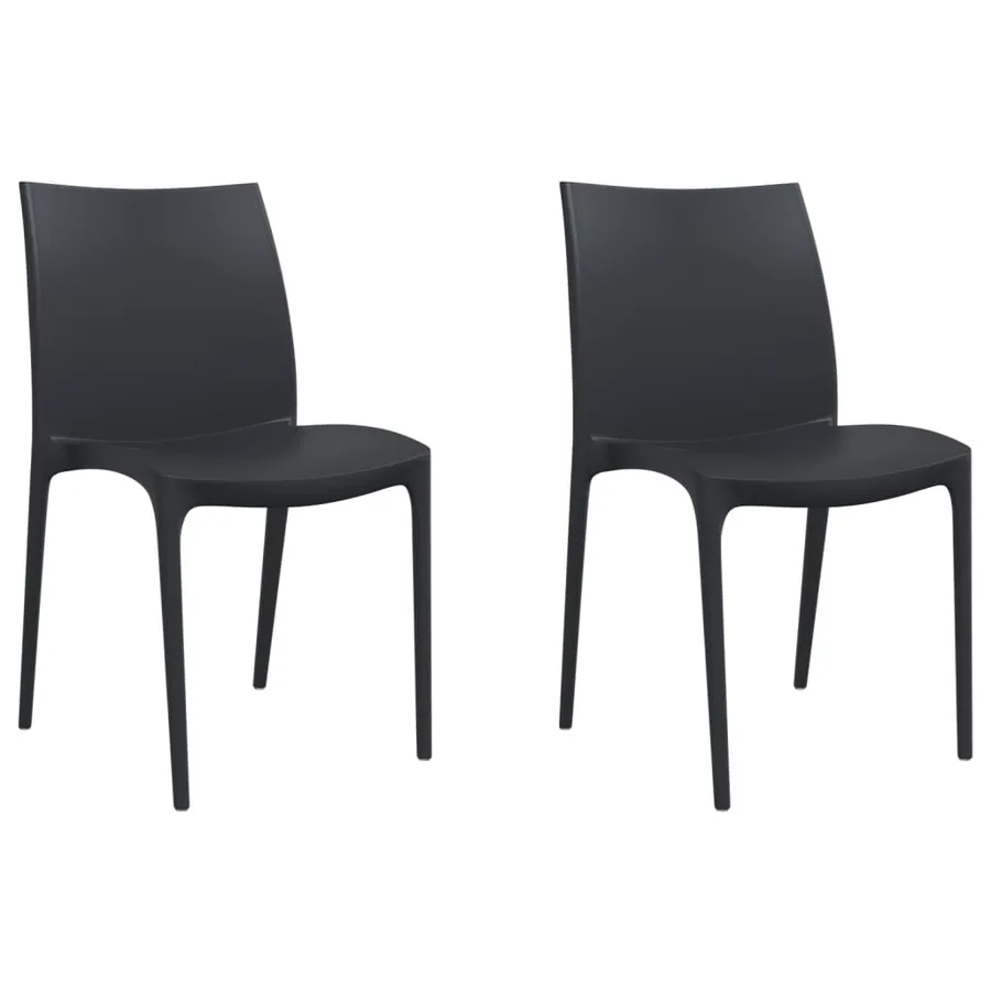 Chaises de jardin lot de 2 anthracite 50x46x80 cm polypropylène - 2