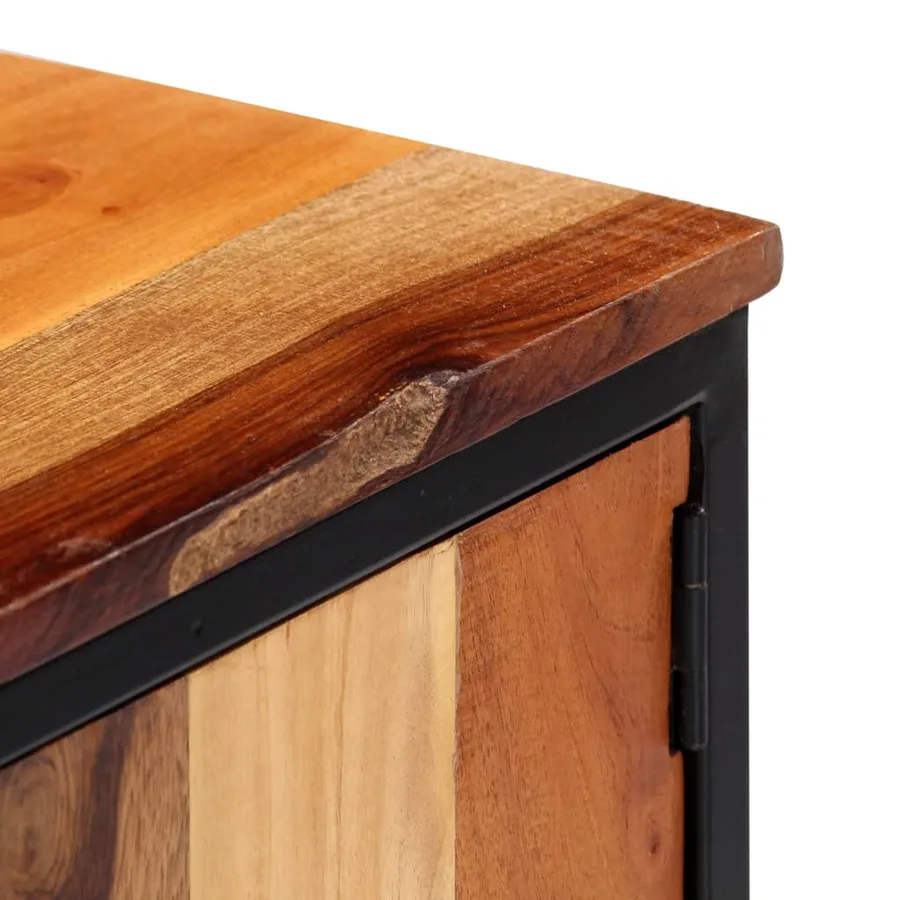 Meuble TV 120 x 30 x 40 cm Bois de récupération massif et acier - 6