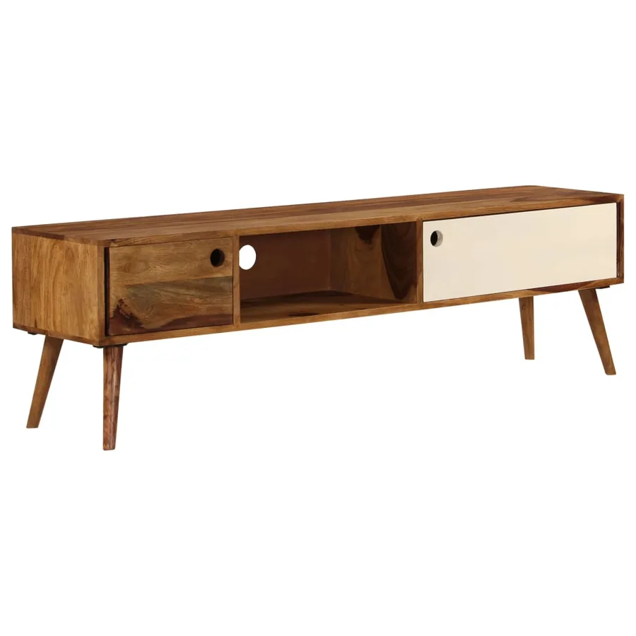 Meuble TV 140x30x40 cm bois massif - 11