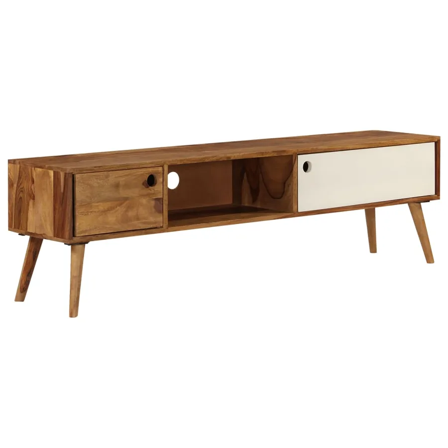 Meuble TV 140x30x40 cm bois massif - 13