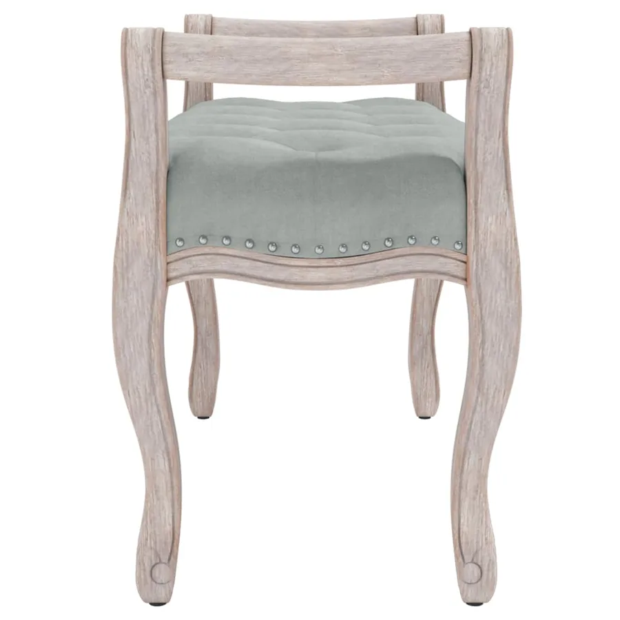 Banc Gris clair 110x45x60 cm Velours - 4