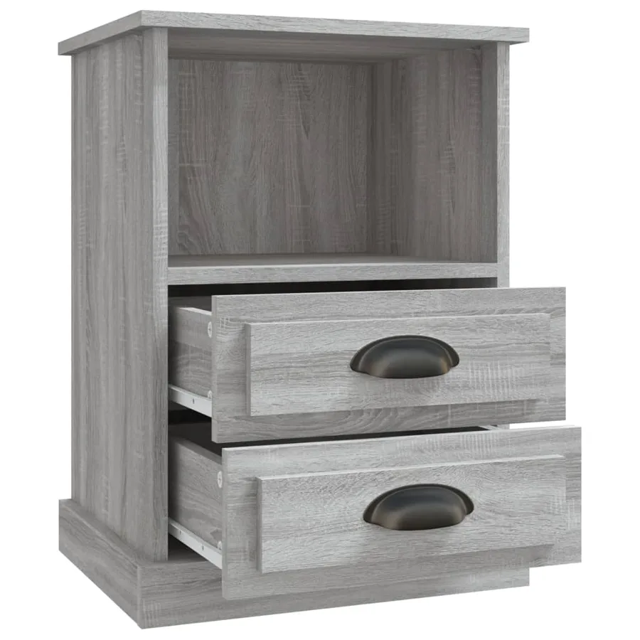 Tables de chevet 2 pcs sonoma gris 43x36x60 cm - 8