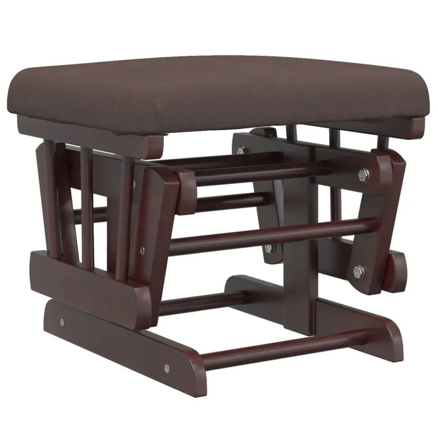 Chaise berçante avec repose-pied Marron Tissu - 7