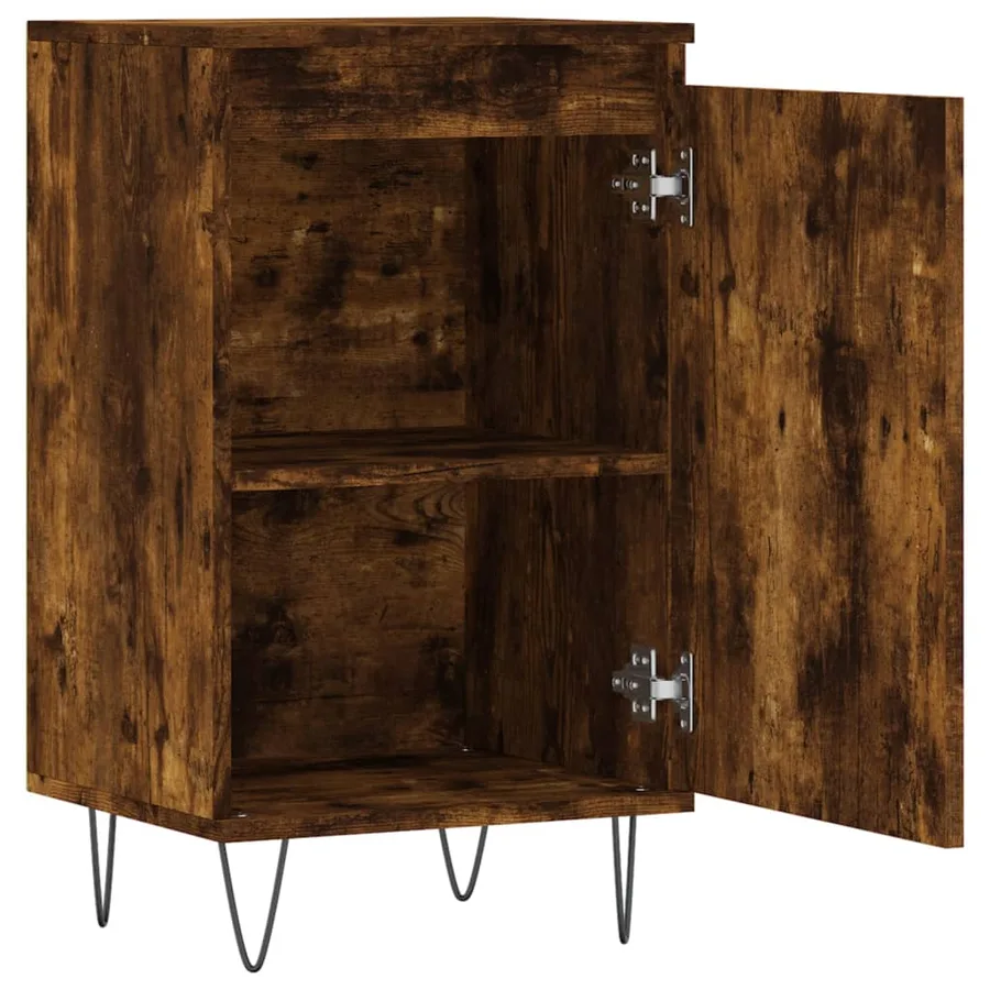 Buffet chêne fumé 40x35x70 cm bois d'ingénierie - 6