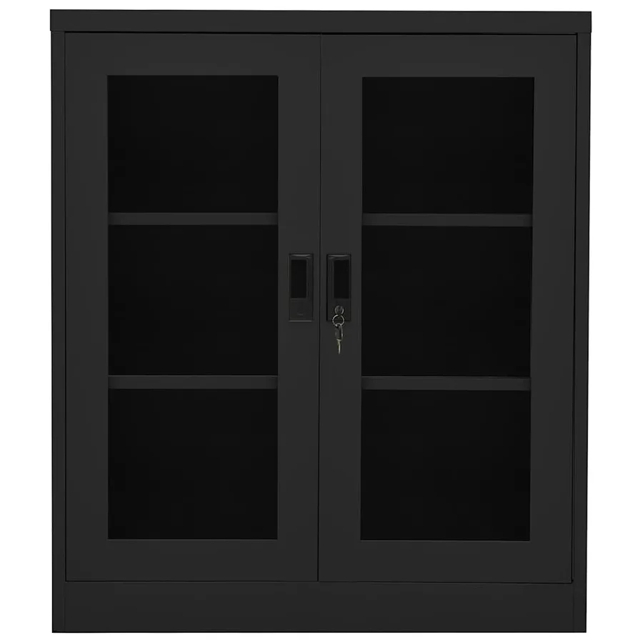 Armoire de bureau Anthracite 90x40x105 cm Acier - 2