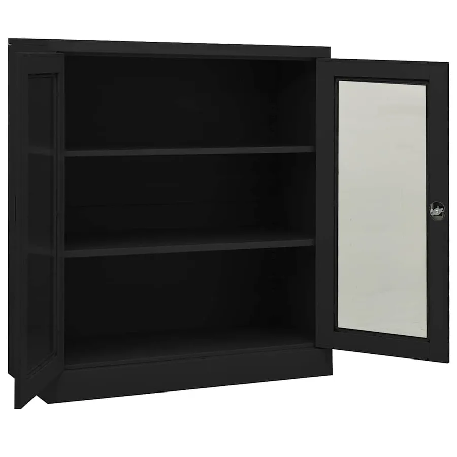 Armoire de bureau Anthracite 90x40x105 cm Acier - 5