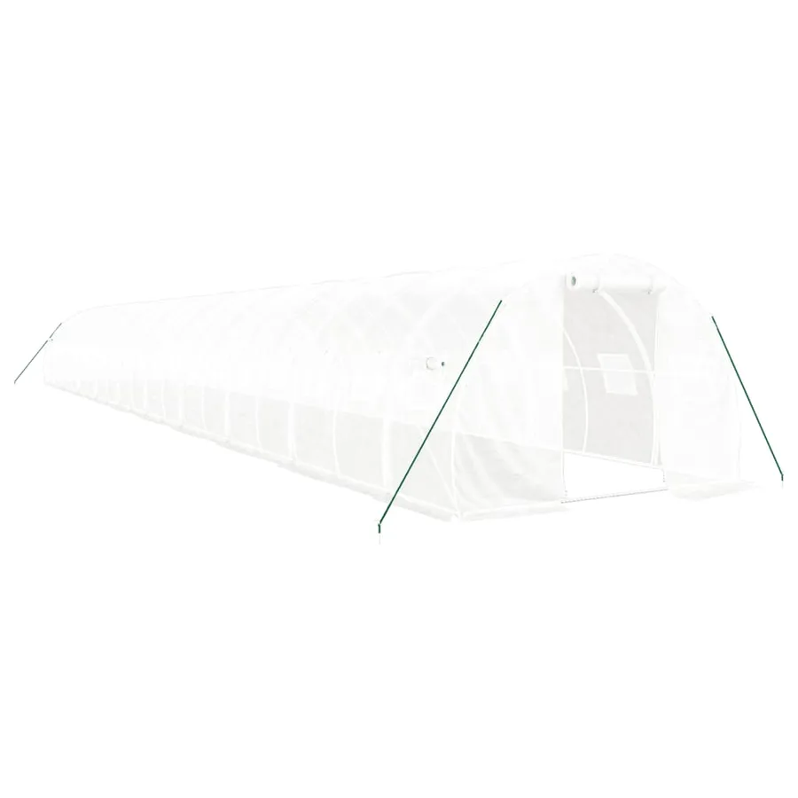 Serre avec cadre en acier blanc 60 m² 20x3x2 m - 2