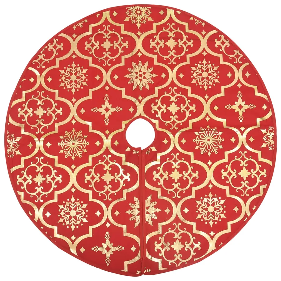 Jupe de sapin de Noël de luxe avec chaussette Rouge 122 cm Tissu - 3