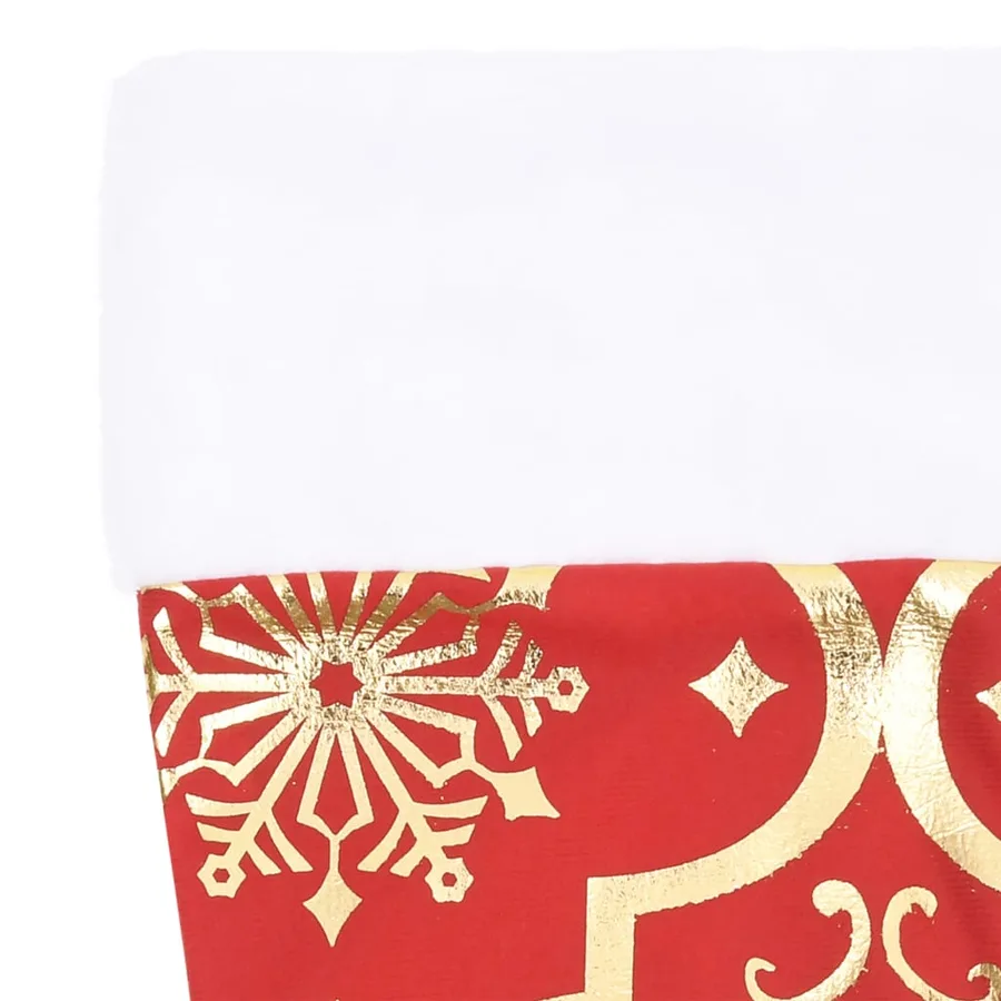 Jupe de sapin de Noël de luxe avec chaussette Rouge 122 cm Tissu - 5