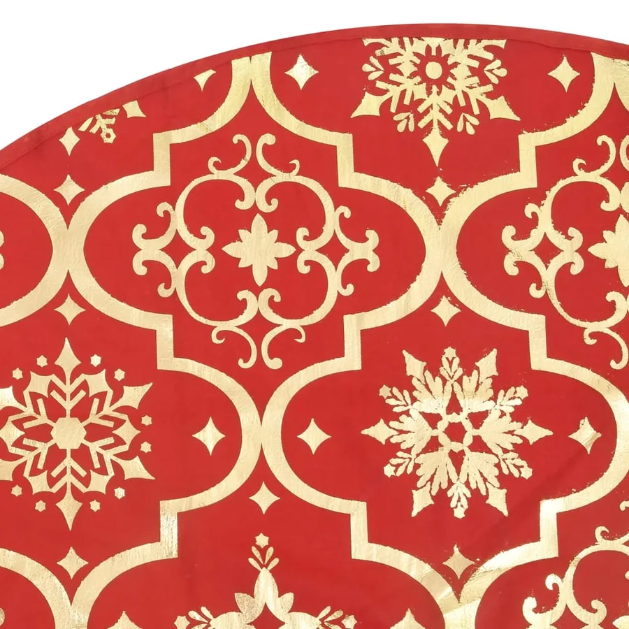 Jupe de sapin de Noël de luxe avec chaussette Rouge 122 cm Tissu - 7