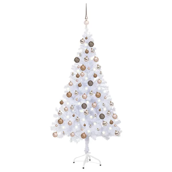 Arbre de Noël artificiel pré-éclairé/boules 150 cm 380 branches