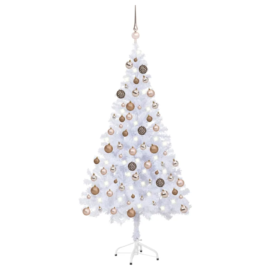 Arbre de Noël artificiel pré-éclairé/boules 150 cm 380 branches